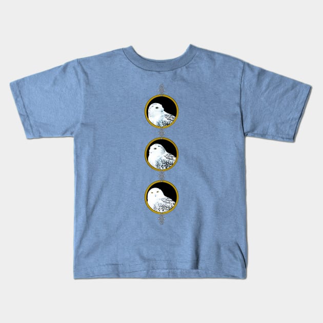 Snowy Owl Rings Kids T-Shirt by kimberlyjtphotoart